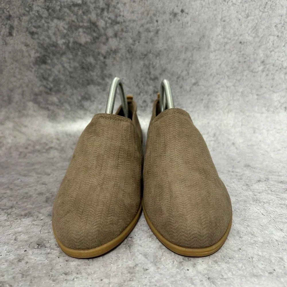 Dr. Scholls Ruler Slip-on Loafers Womens 9 Taupe Chevron Microfiber Flat Shoes